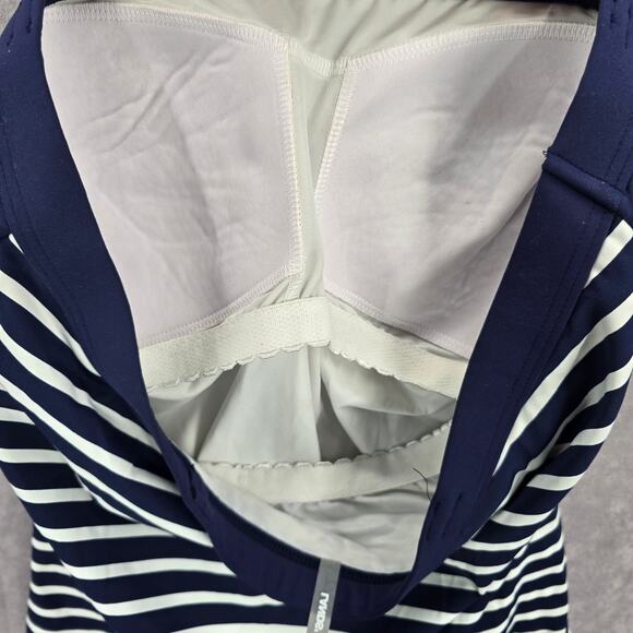 Lands End Blue White Stripe Tube Padded Swimwear Tankini Top Medium M 10 - Picture 5 of 7